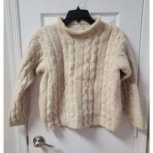 Ireland Wool Chunky Cable Knit Sweater L